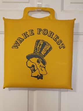 Wake Forest Vintage Fan Seat Cushion in Gold with Demon Deacon Graphic